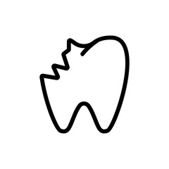 Obraz premium toothache icon vector. Thin line sign. Isolated contour symbol illustration