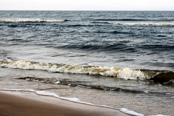 Waves on the Baltic Sea in Latvia