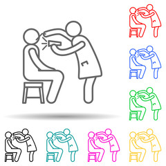 otolaryngologist multi color style icon. Simple thin line, outline vector of hospital icons for ui and ux, website or mobile application