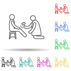 neurologist multi color style icon. Simple thin line, outline vector of hospital icons for ui and ux, website or mobile application