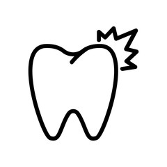 toothache icon vector. Thin line sign. Isolated contour symbol illustration