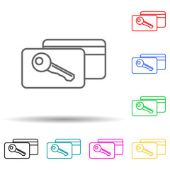 electronic key in the hotel multi color style icon. Simple thin line, outline vector of hotel icons for ui and ux, website or mobile application