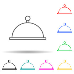 tray multi color style icon. Simple thin line, outline vector of hotel icons for ui and ux, website or mobile application