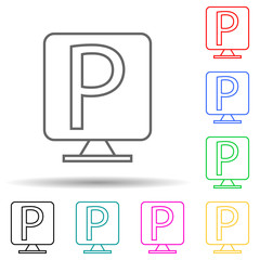parking sign multi color style icon. Simple thin line, outline vector of hotel icons for ui and ux, website or mobile application