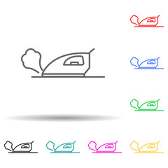 iron multi color style icon. Simple thin line, outline vector of hotel icons for ui and ux, website or mobile application
