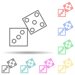 playing darts multi color style icon. Simple thin line, outline vector of hotel icons for ui and ux, website or mobile application