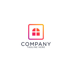 Fototapeta premium logo design emblem vector of property or real estate simple modern style