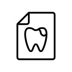 toothache icon vector. Thin line sign. Isolated contour symbol illustration