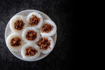 Popular Singapore Breakfast Chwee Kueh With Copy Space