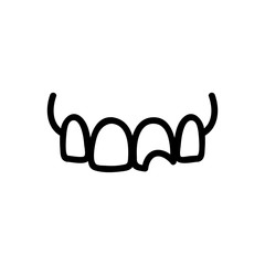 toothache icon vector. Thin line sign. Isolated contour symbol illustration