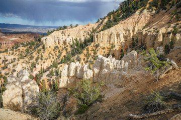 Fototapeta na wymiar hiking the rim trail in bryce canyon national park, utah, usa