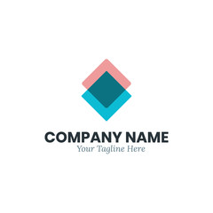 Fototapeta premium abstract two rectangle logo design template