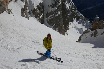 Freeride ski canale di colonna and bus de tofana cortina d’ ampezzo italy dolomites free ski 