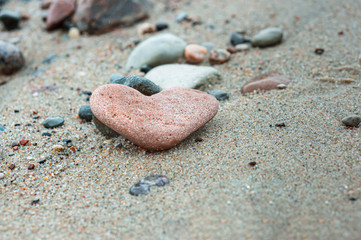 A heart of stone. Sea stone in the shape of a heart.