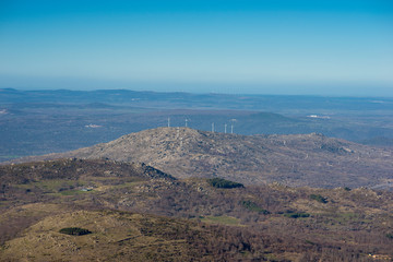 windmills producing energy in the Bejar mountain range