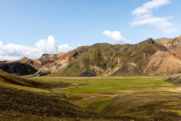 Landmannalaugur area in Iceland and the sulphur mountain Brennisteinsalda