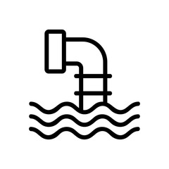 Periscope submarine icon vector. Thin line sign. Isolated contour symbol illustration