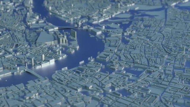 London city map. 3d map of London. 3d render
