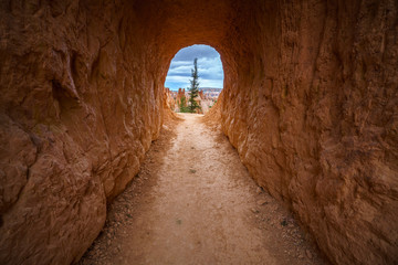 hiking the peek-a-boo loop in bryce canyon in utah in the usa