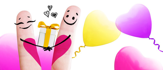 Zwei verliebte Finger