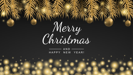 Merry Christmas and Happy New Year greeting card