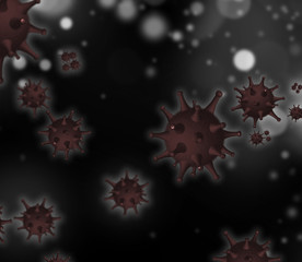 Abstract illustration of virus on black background