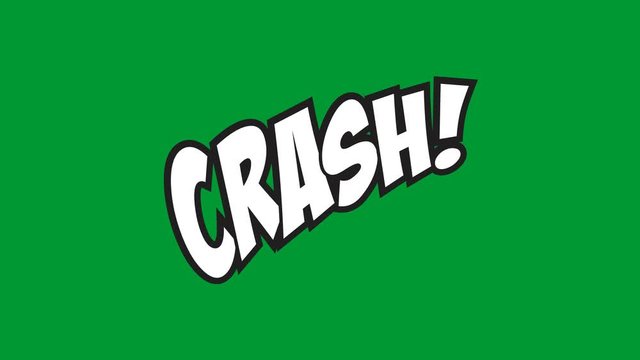 Reaction Text Animation in Green Screen Background BANG CRASH POW YEAH ZAP