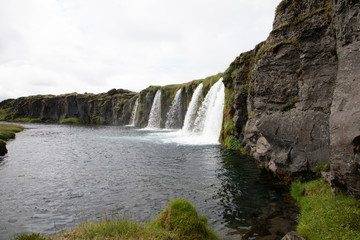 Fototapeta na wymiar Iceland's stunning hidden waterfalls on the golden circle