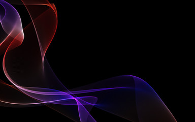 Dark abstract background with a glowing abstract waves