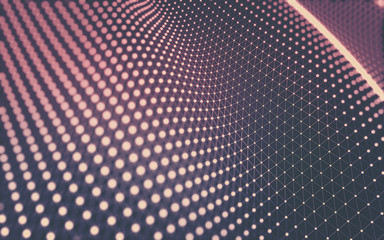 Obraz premium Abstract background. Molecules technology with polygonal shapes, connecting dots and lines. Connection structure. Big data visualization.