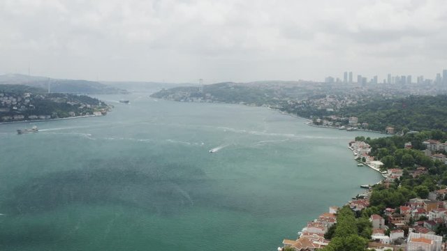 Istanbul Bosphorus and Waterside House Aerial View 2