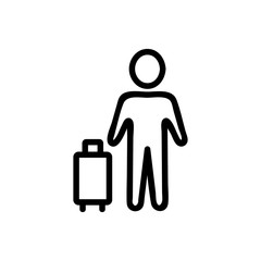baggage icon vector. Thin line sign. Isolated contour symbol illustration