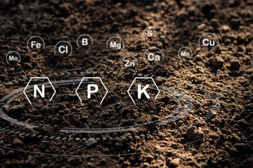 The fertile loamy soil for planting with the iconic technology in soil is the essential food of...