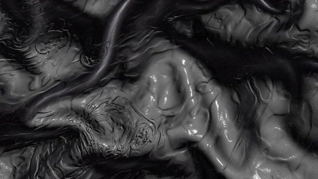 black wave surface with texture. Abstract animated background. 3d render