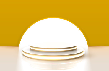 Podium winners for business concepts, scene blue background.