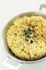 Korean instant ramen noodles with seasoning