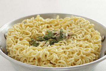 Korean instant ramen noodles with seasoning