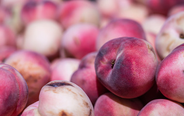 group of fresh peaches background