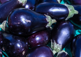 Organic Eggplant. Food, close up; background