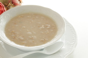 Healthy breakfast, oat celery grain in bowl