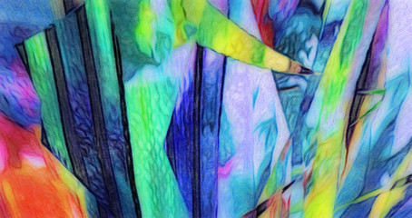 Psychedelic visual art abstract design pattern background, good for decorate banner, flyer, textile and fabric, canvas and paper print, craft hand drawn texture template, surreal form in bright colors