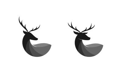 Deer simple luxury set template vector