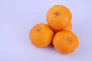 mandarines orange isolated on white background
