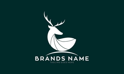 Deer simple luxury silhouette vector logo
