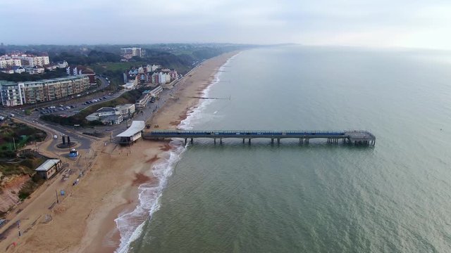 Boscombe Pier at Bournemouth - aerial view -aerial photography