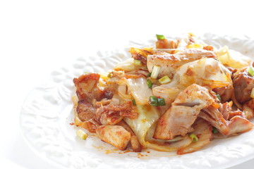 Korean food, Chicken and cabbage stir fried with Kimchi