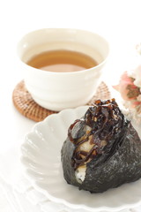 Japanese food, kombu seaweed rice ball