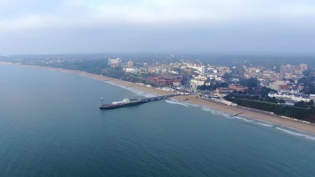 Bournemouth beach and pier in England -aerial photography
