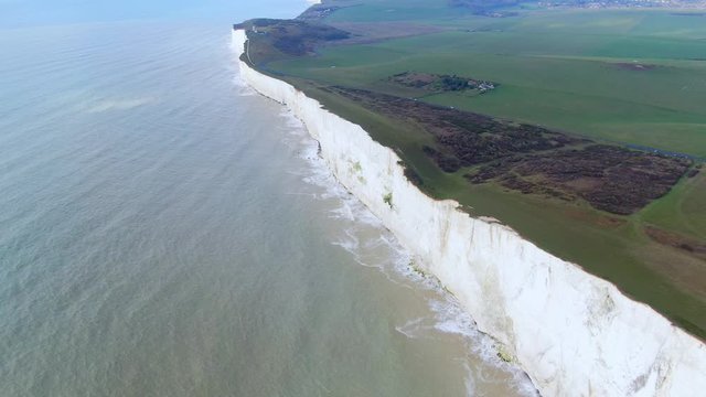 Awesome white cliffs of England - aerial view -aerial photography