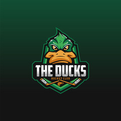 The Ducks logo design inspiration for hockey club. Duck mascot logo design